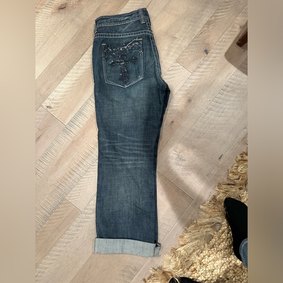 EXCELLENT USED CONDITION AFFLICTION LA COOPER SLIGHTLY DISCRESSED JEANS - Picture 3 of 4